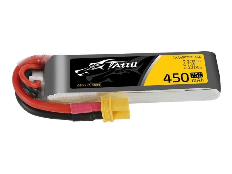 Tattu RC-Akku LiPo 450 mAh 7.4 V 75C 2S LiPo Akku mit XT30 Stecker