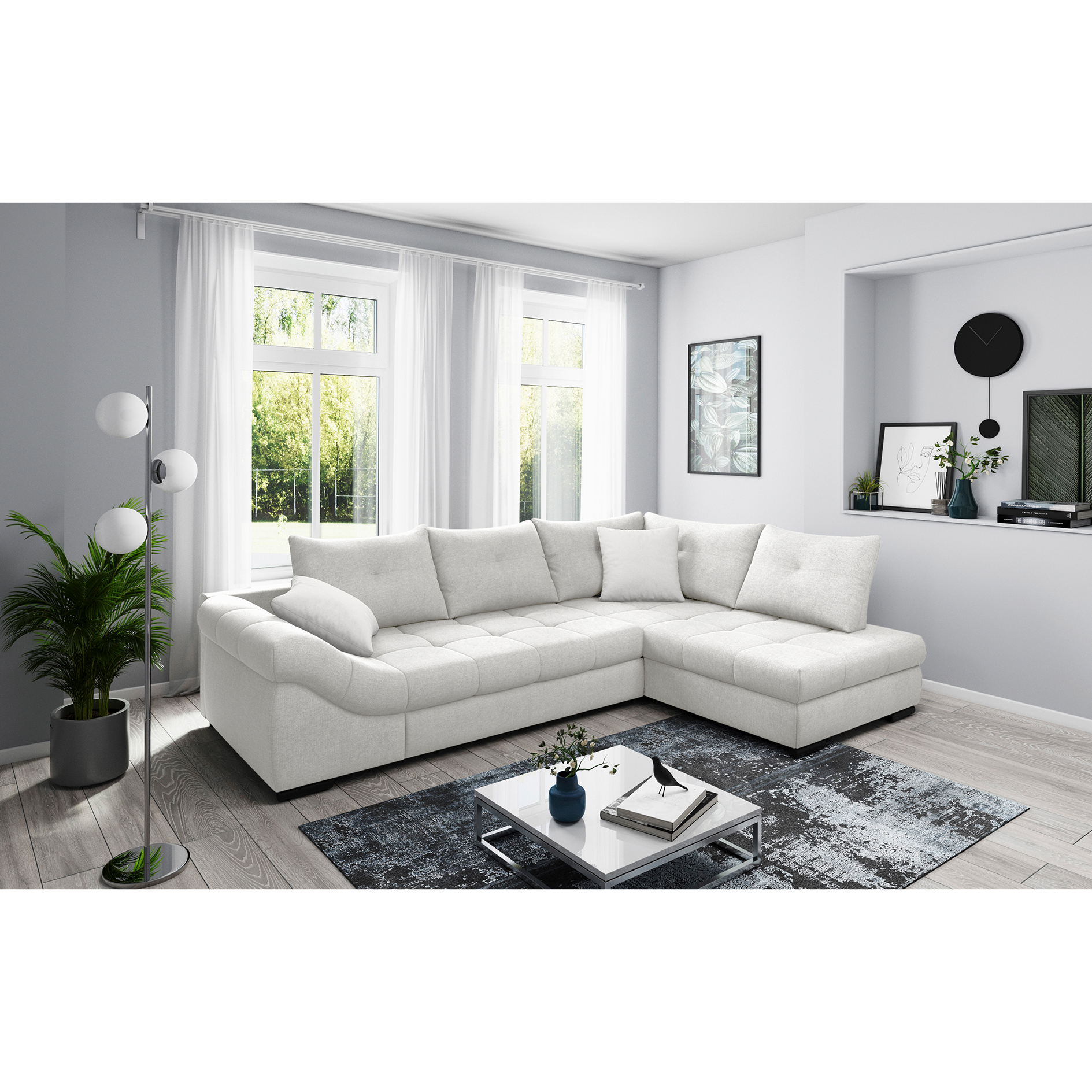 Ecksofa - natur - Liegefunktion