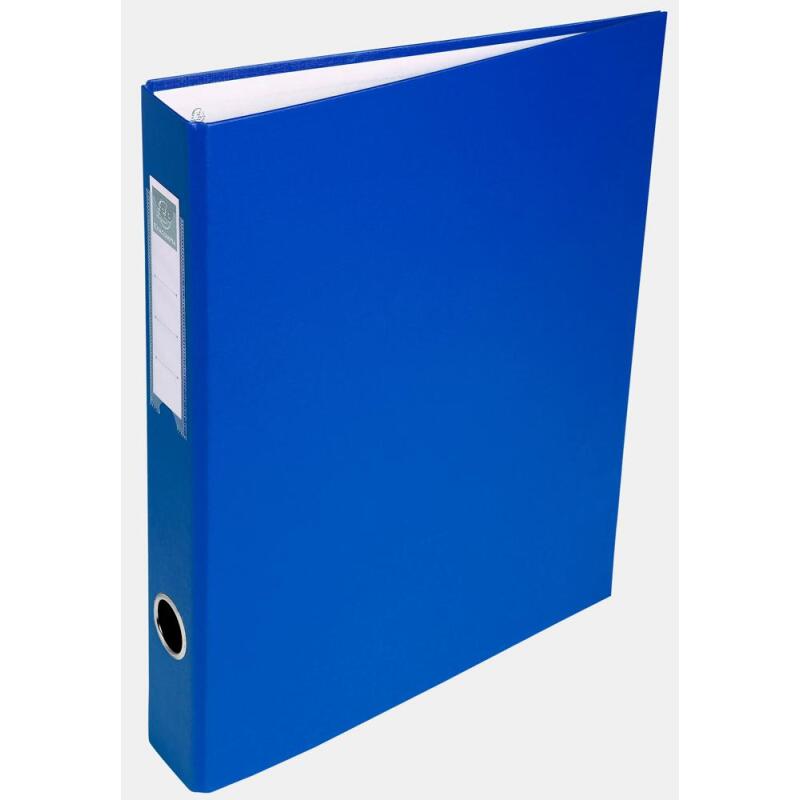 Classeur rembordé PVC 4 anneaux en D de 30mm en 3ème de couverture - A4 - Bleu