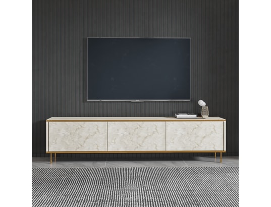 CONCEPT1 - Meuble TV Imaj - Travertin, Or 180 x 45,2 x 35