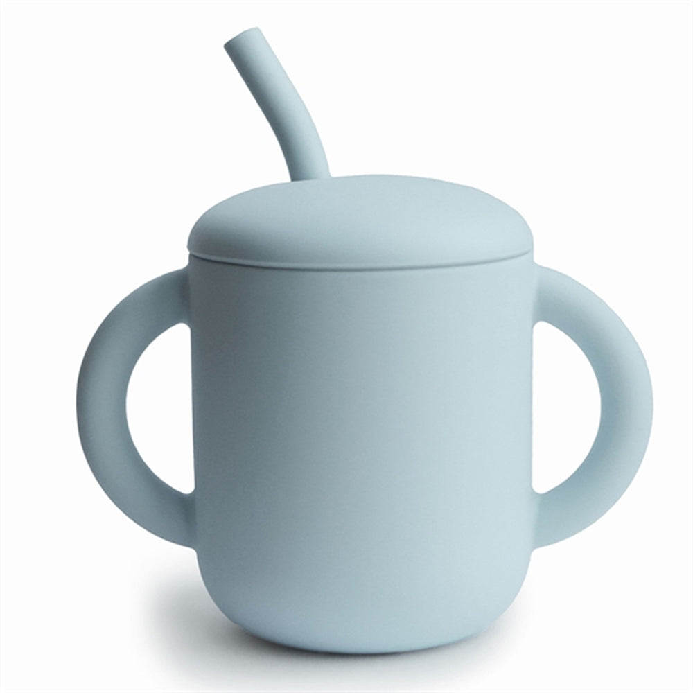 Silikone Drikkekop Powder Blue - Mushie