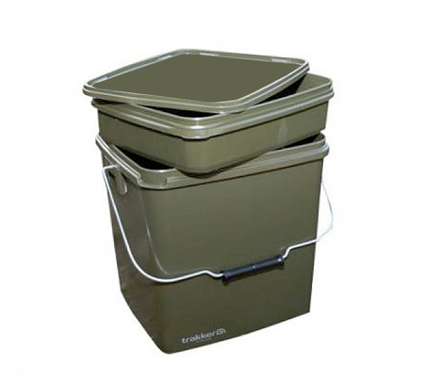 Seau Trakker Olive Square Container 13L avec Tiroirs de rangement