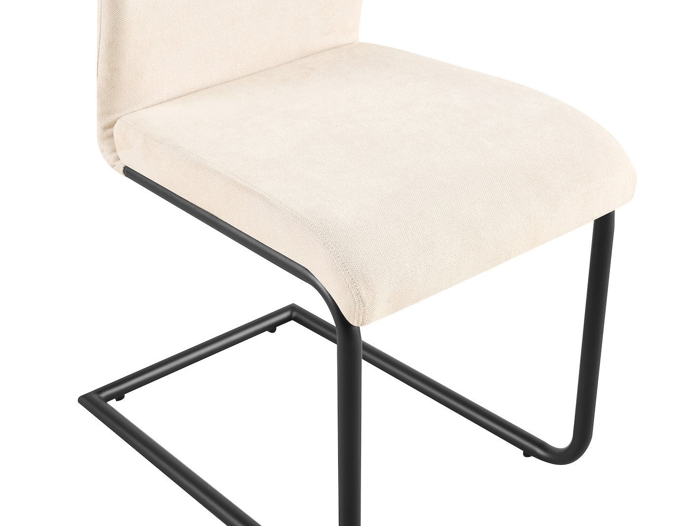 Ride spisestol sortlakkerte ben, tekstil Lino Beige