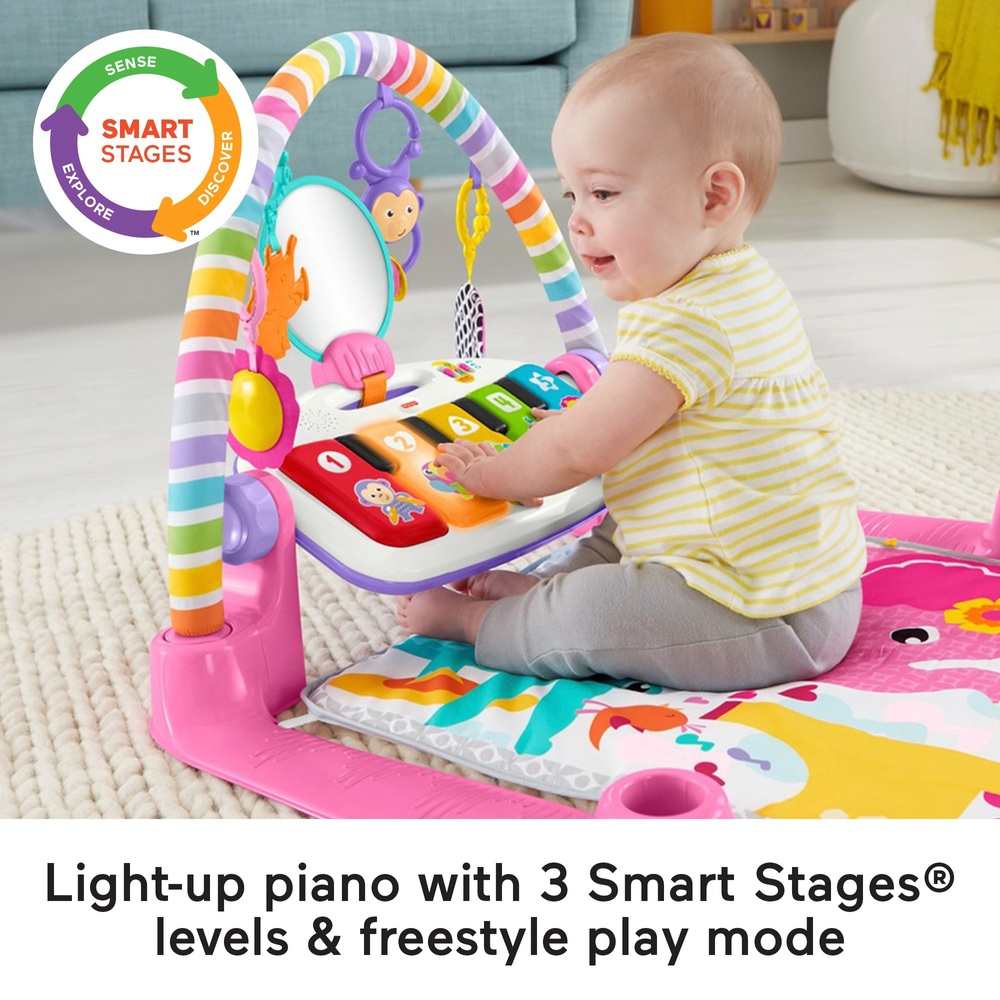 Fisher-Price Deluxe Kick & Play Piano Baby-Spielmatte Rosa
