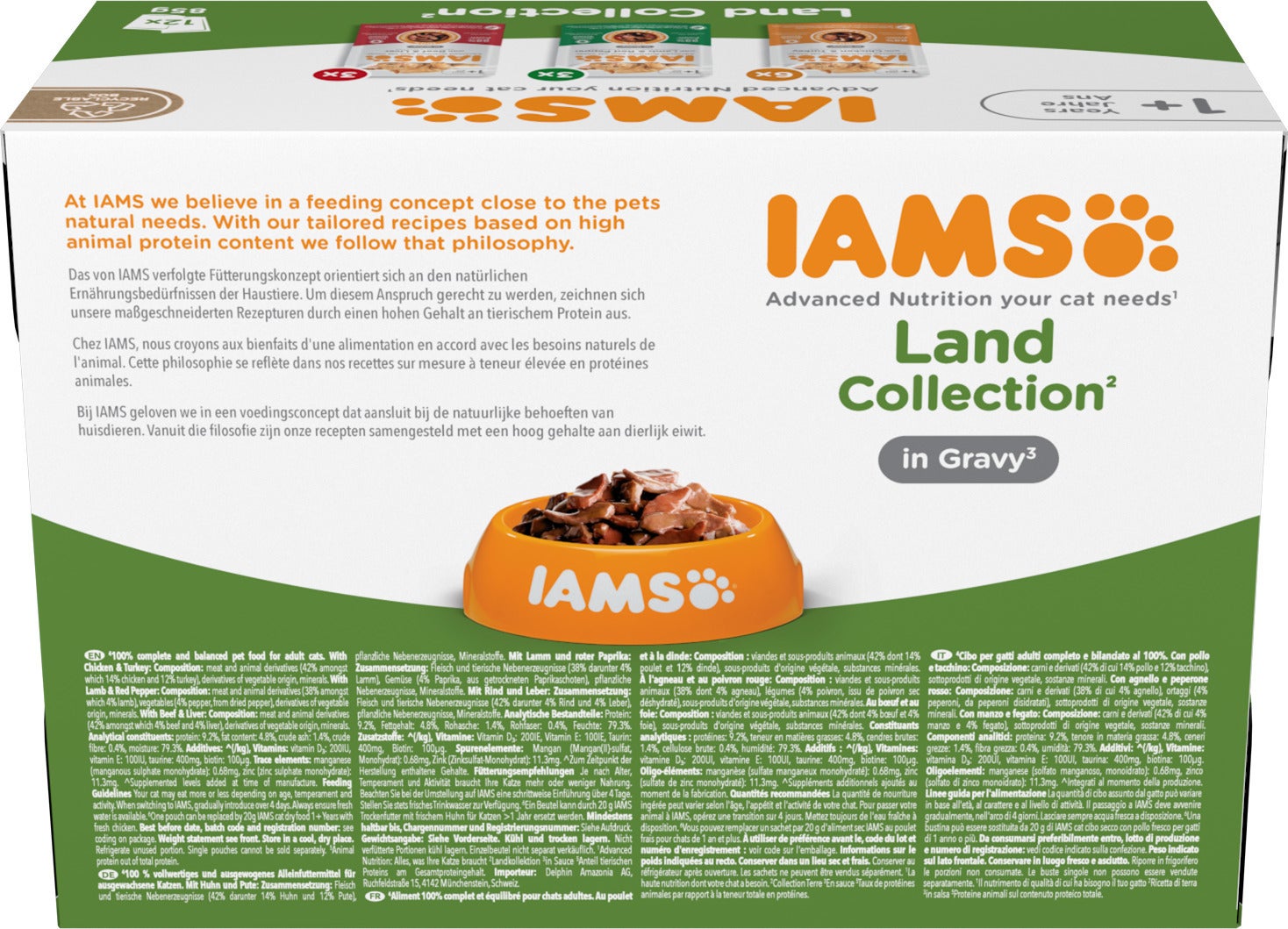 IAMS Delights natvoer Land Collection Gravy adult 85 g 12 stuks