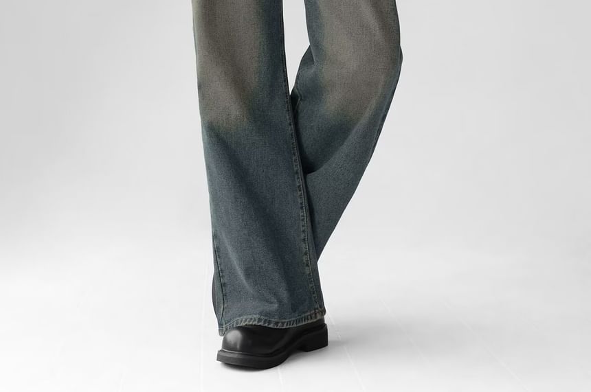 Real Boy - Mid Rise Washed Wide Leg Jeans