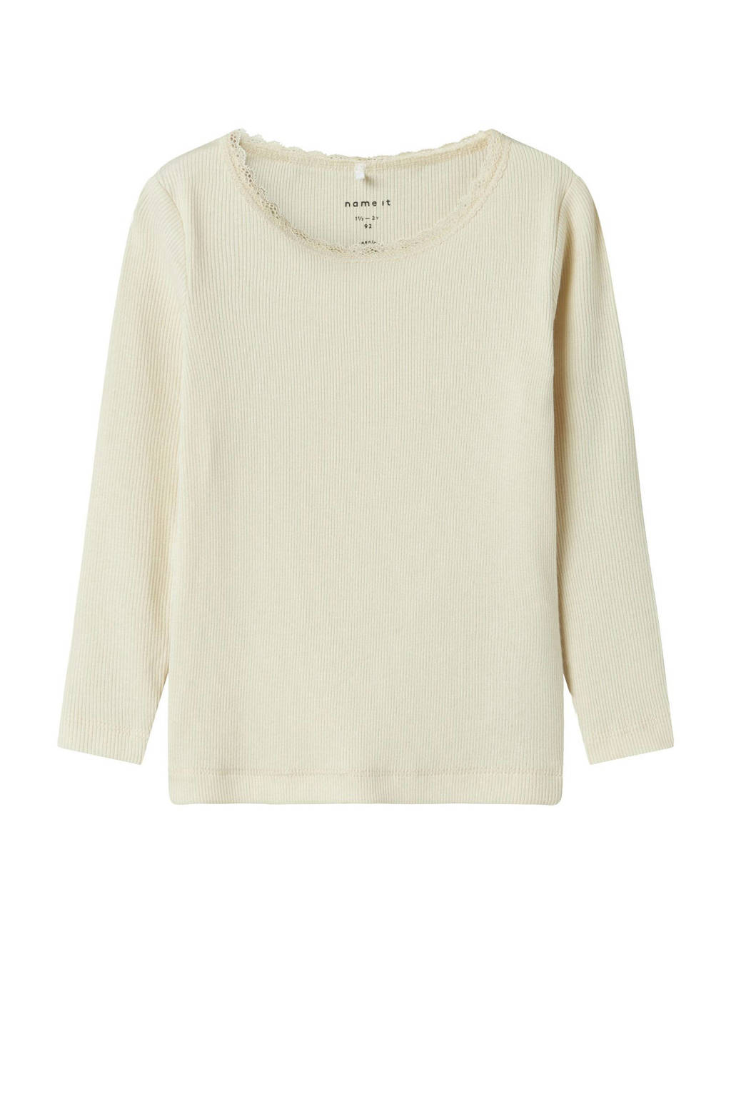 NAME IT ribgebreide longsleeve NMFKAB lichtzand