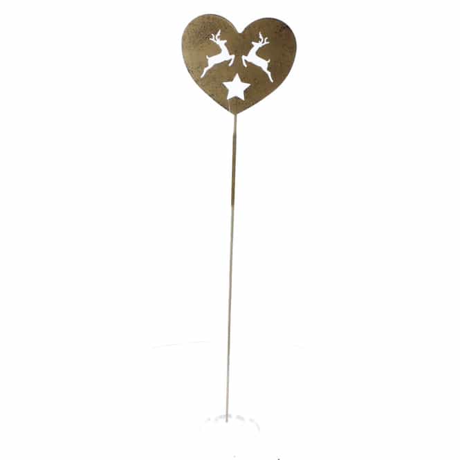 Pflanzenstecker Herz - gold - ca. 50 x 12 cm