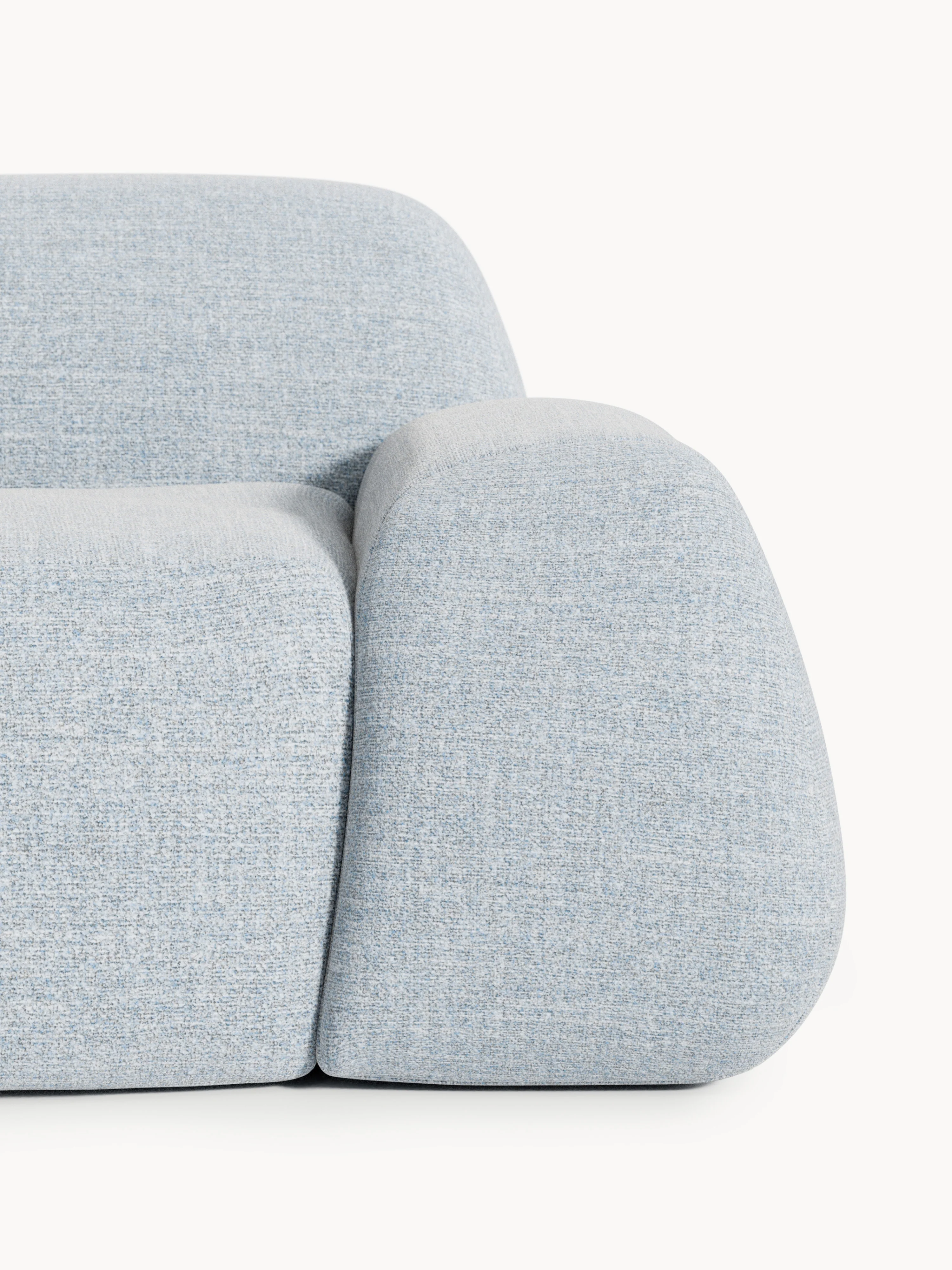 Modulaire bouclé hoekbank Wolke (4-zits) met chaise longue