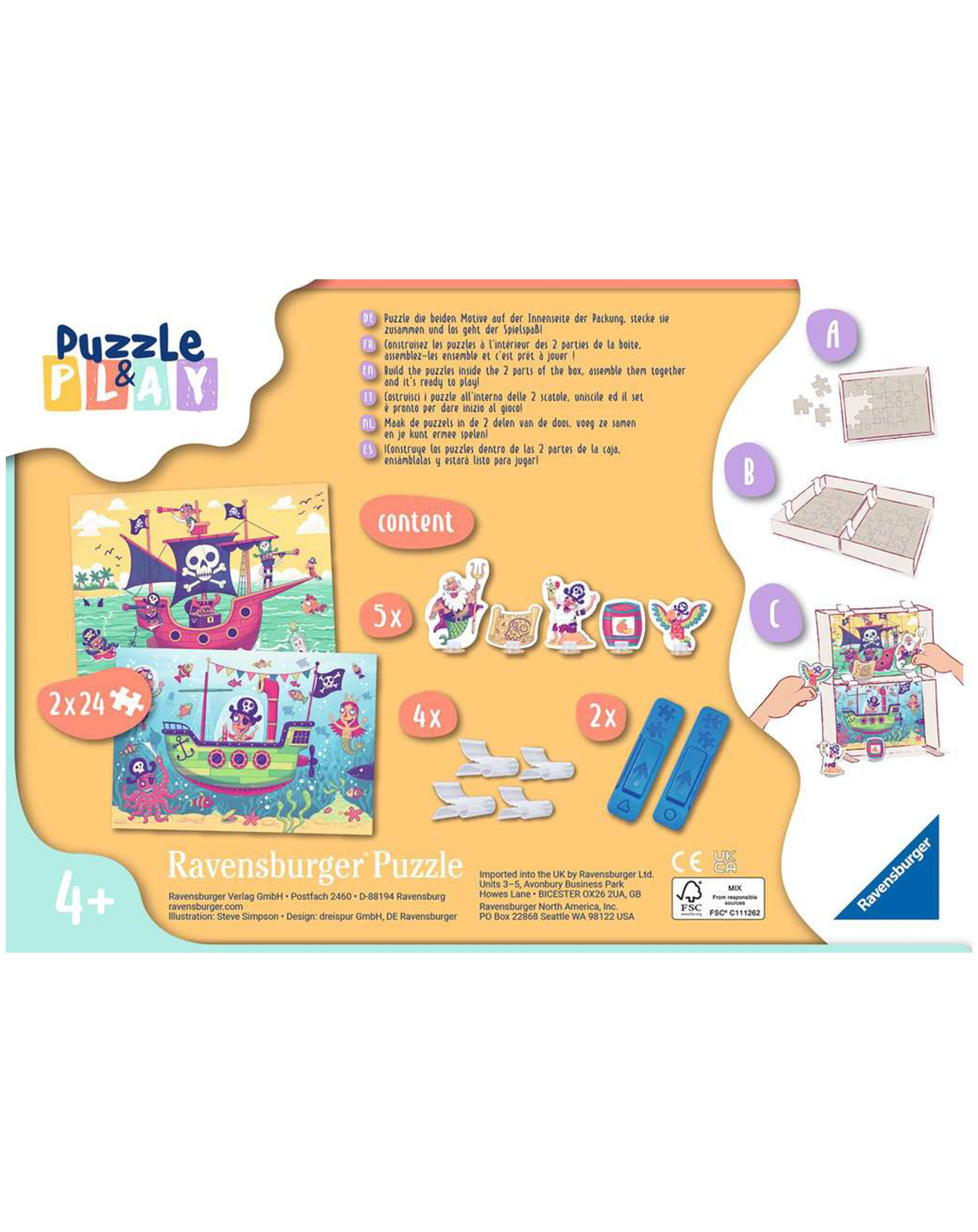 Puzzle PUZZLE&PLAY - PIRATEN 2 2x24-teilig