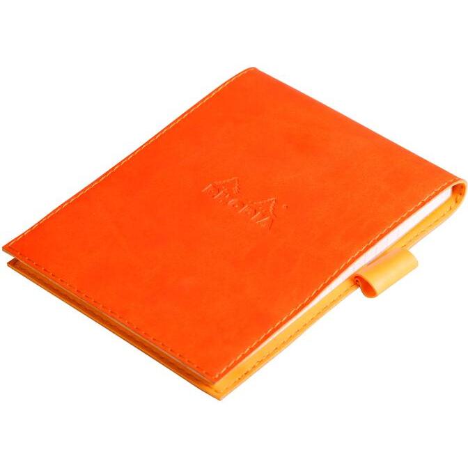 Rhodiarama porte-bloc avec porte-crayon + bloc N°12 ligné - Tangerine