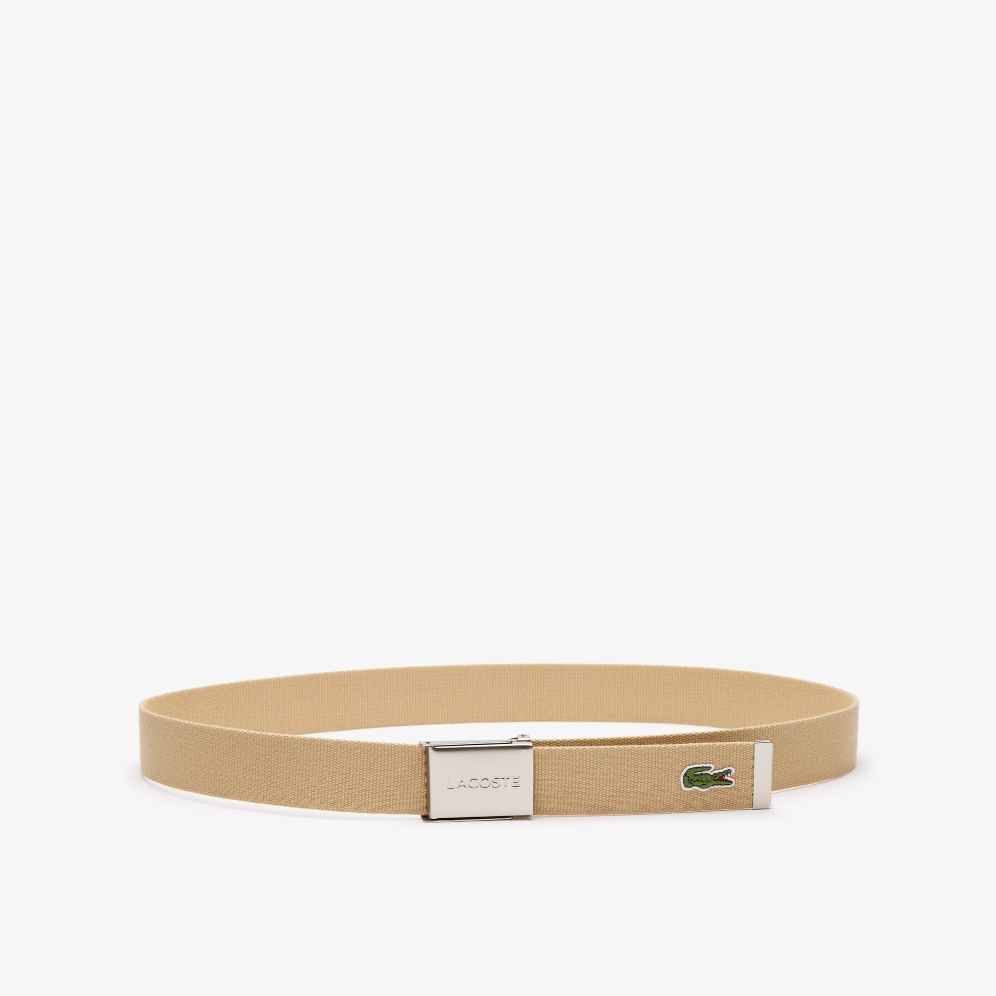 Ceinture sangle boucle gravée Lacoste Édition Made in France Ceintures - Beige - Lacoste - Homme