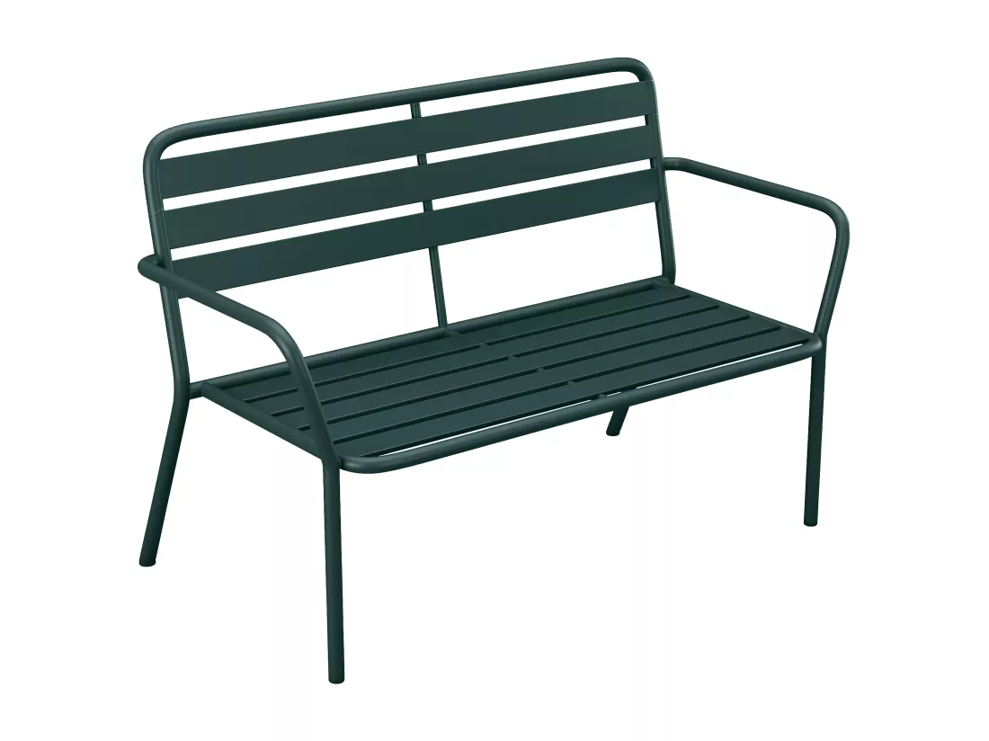 Banc de jardin en métal - Vert sapin - MIRMANDE de MYLIA