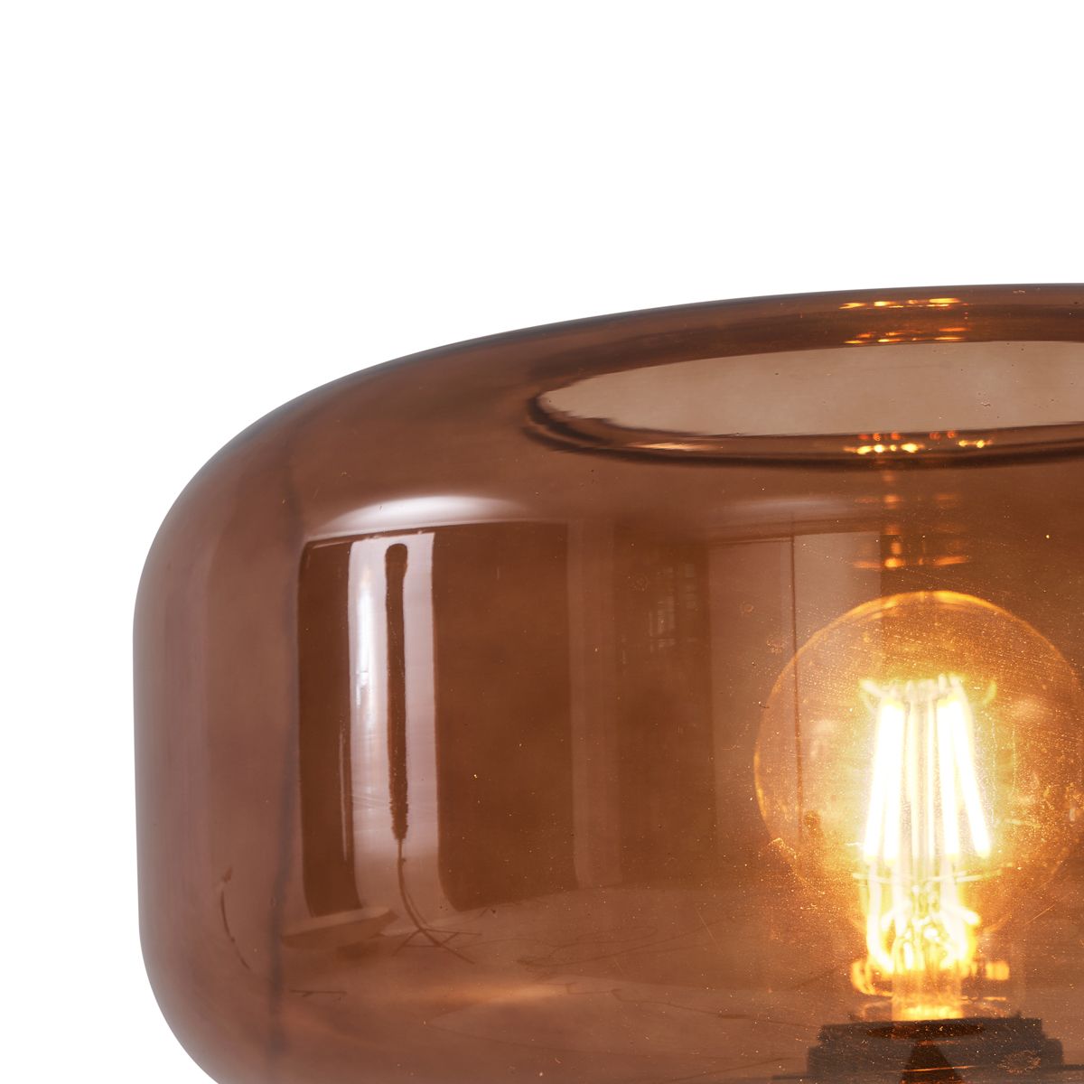 Retro vloerlamp zwart met brons glas - Bizle