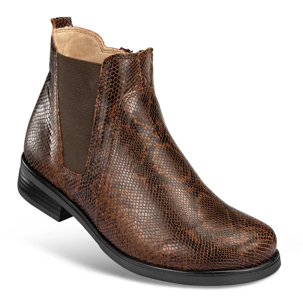 DAMEN - Stiefelette ALLEN dunkelbraun-reptil