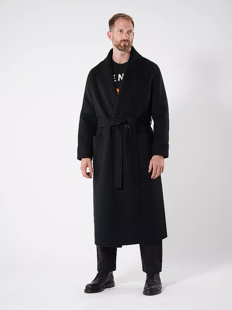 KENZO Wollmantel  schwarz