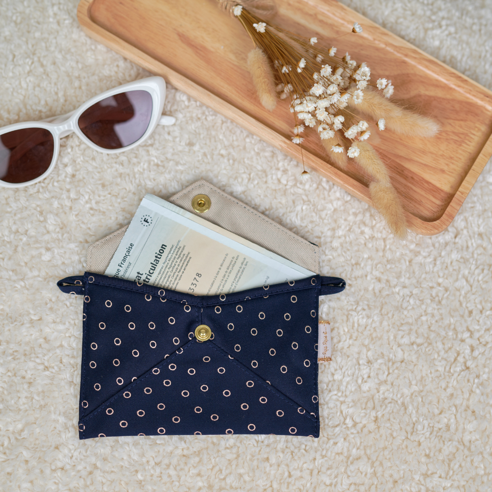 Petite Pochette Enveloppe Bulle Bronze Marine