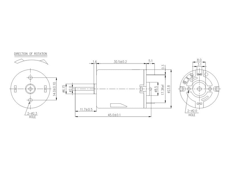 Velleman Brushed Motor 280 6 V, 14500 rpm 6 V DC Motor
