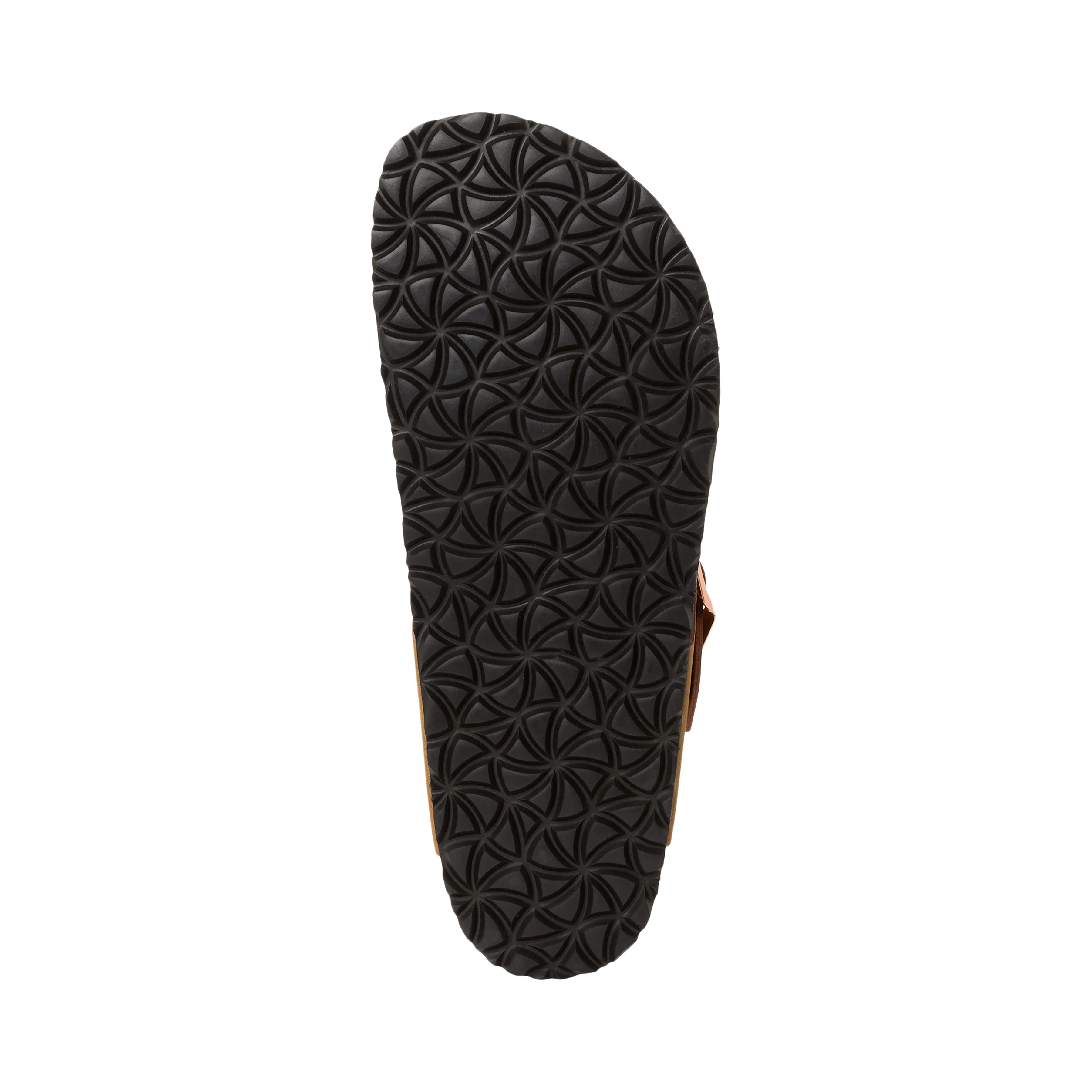 Sandale plate cuir | Marron