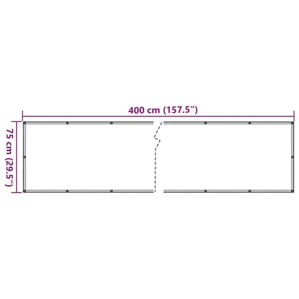 vidaXL Balkongskjerm hvit 400x75 cm PVC