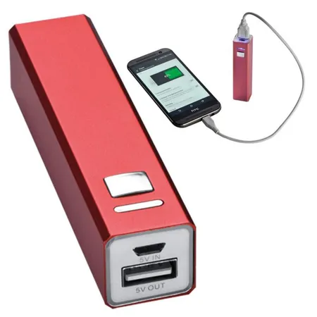 Macma Powerbank aus Aluminium 2.200 mAh, rot