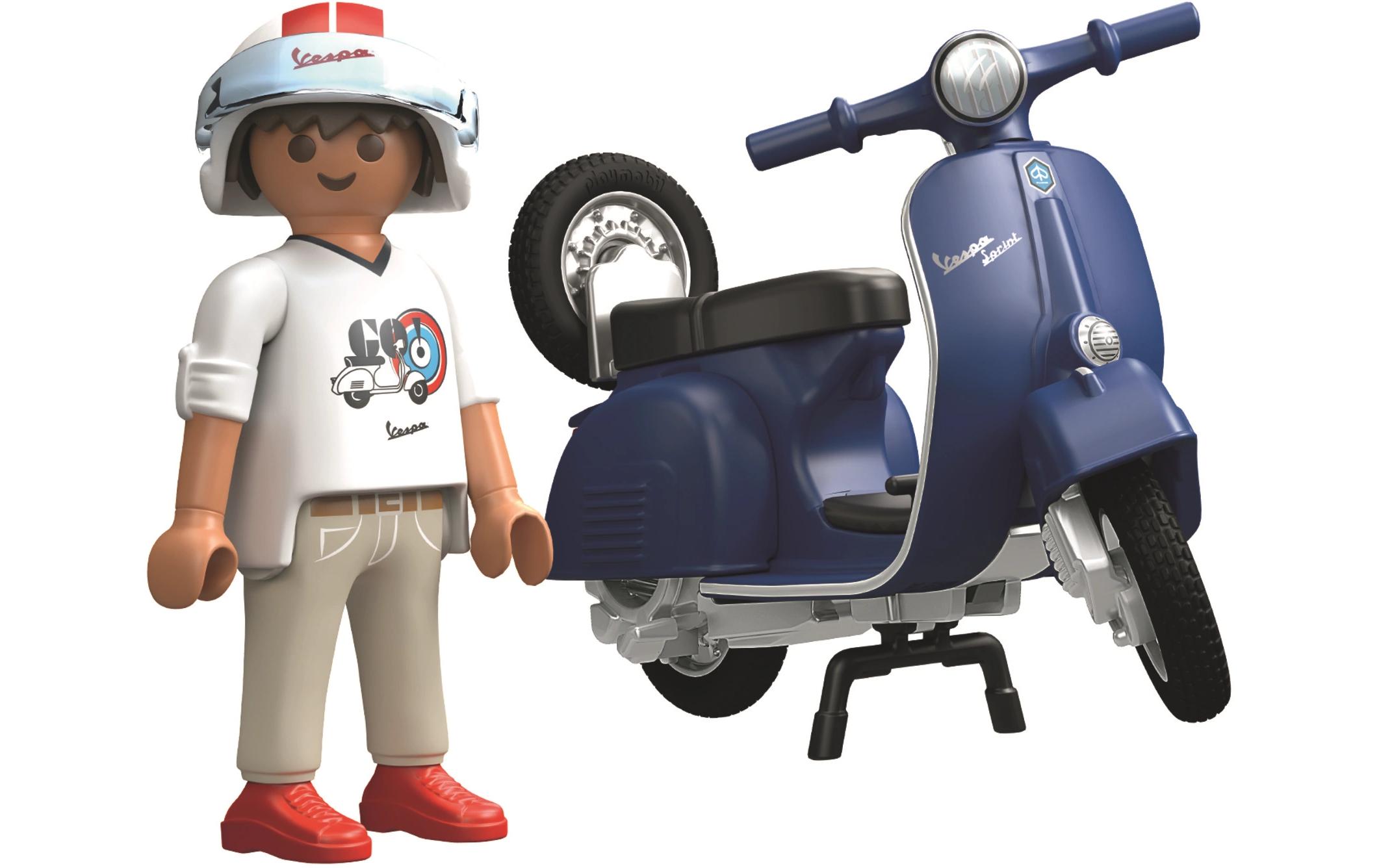 1969 Vespa 150 Sprint Veloce, blau 71622Motorroller-Spielset mit Figur