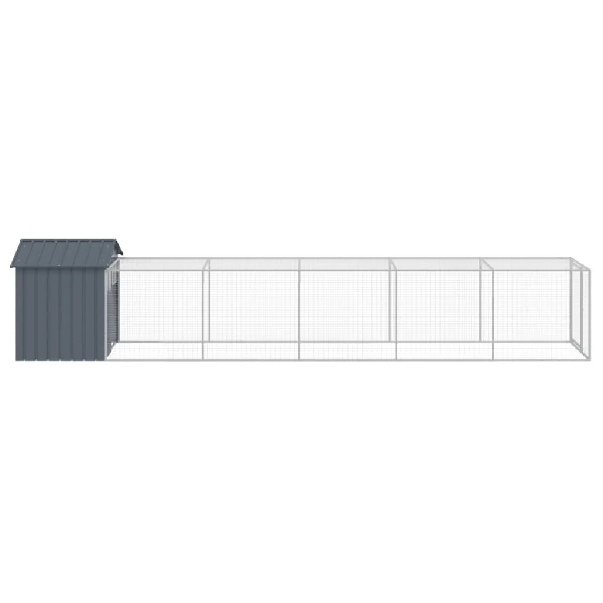 vidaXL Poulailler cour anthracite 117x609x123 cm