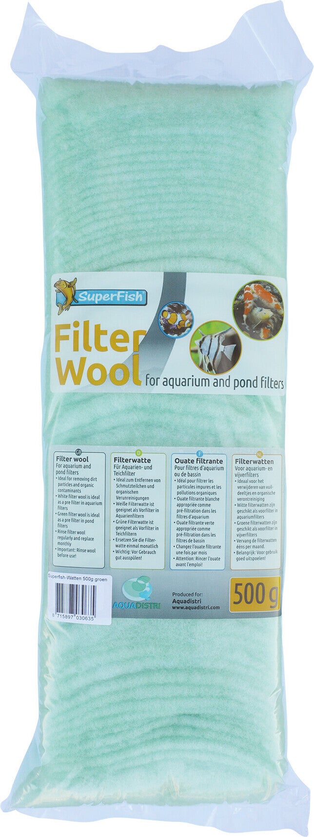 SuperFish filterwatten grof groen 500 g