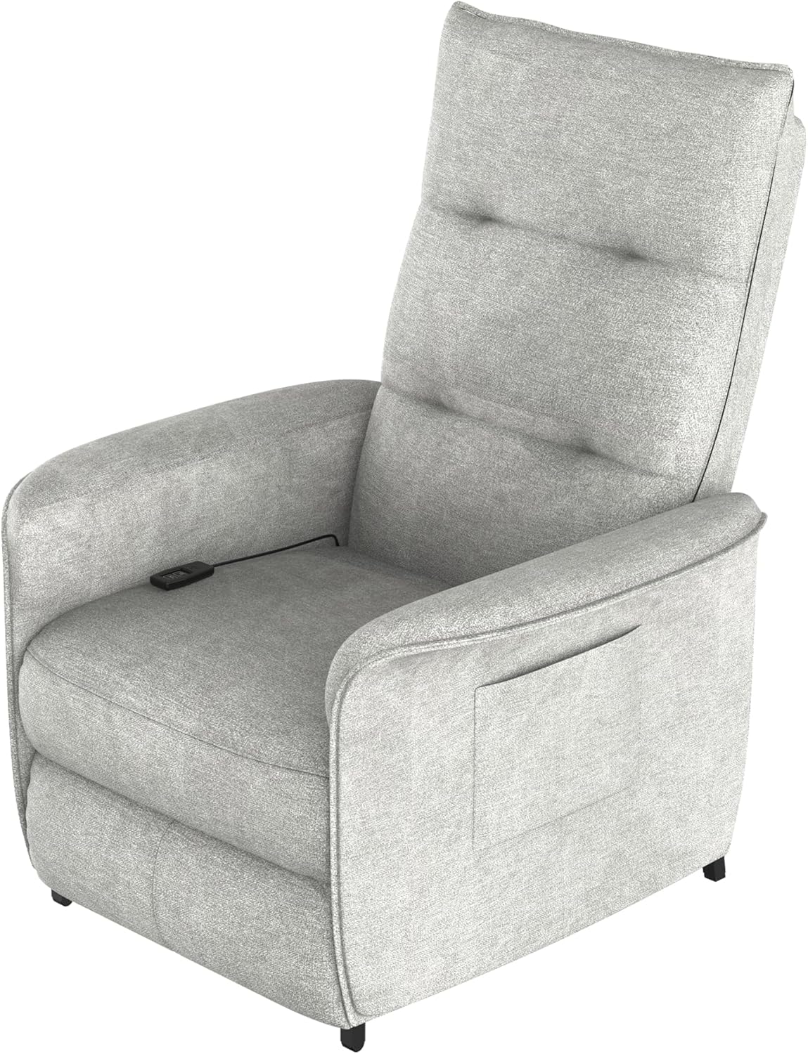 [en.casa] Elektrischer Sessel Relaxsessel mit Liegefunktion Elektronisches Einzelsofa Polstersessel Liegesofa Fernsehsessel Savukoski 102x58x81cm Hellgrau