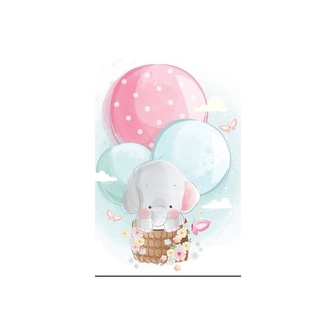 Geschenktasche - Elefant mit Luftballons - ca. 17,5 x 22,5 x 9,5 cm