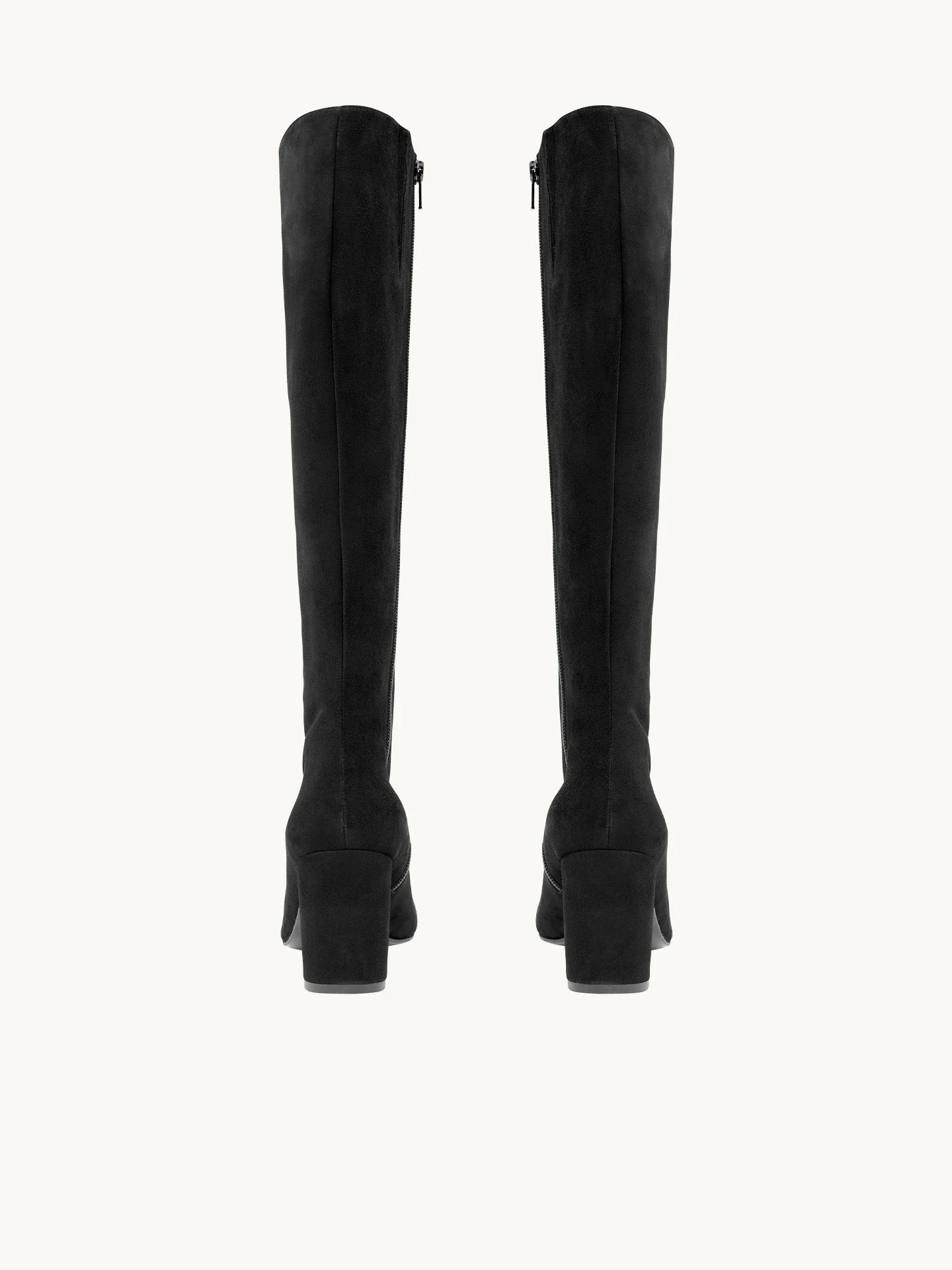 FREYA SUEDE BLACK - Bottes à talon en cuir velours | Noir