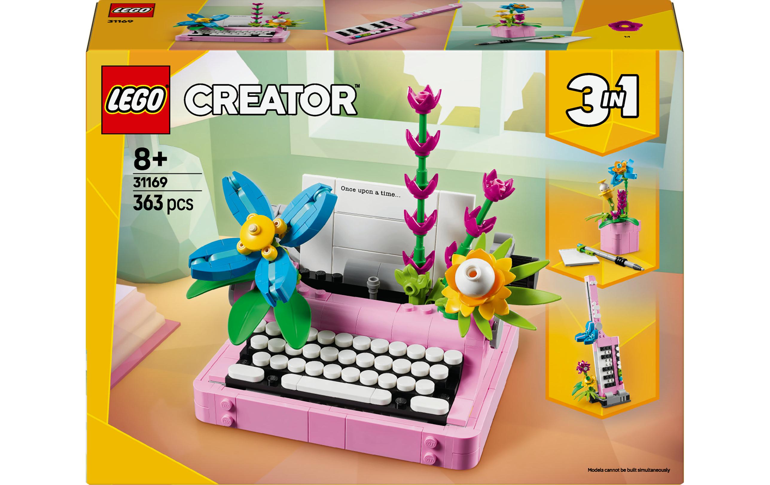 Creator Schreibmaschine mit Blumen 311693-in-1-Konstruktionsspielset zur Förderung der Kreativität und Fantasie