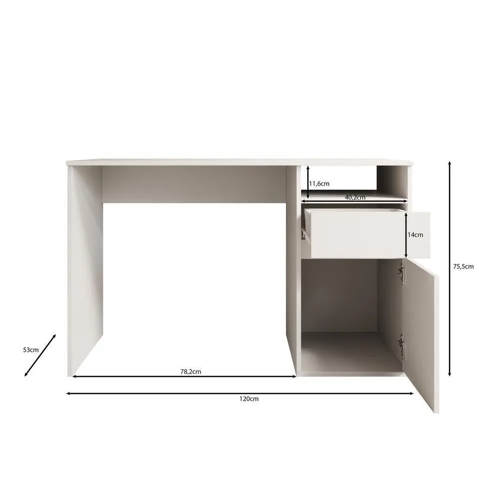 Meubella - Bureau Babot - Eiken 1 - 120 cm