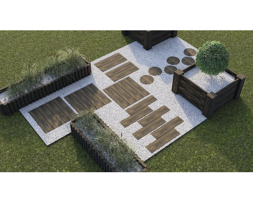 Betonnen verhoogde tuinbak Cube antiek donkerbruin met voorgemonteerde draad 120 x 120 x 69 cm