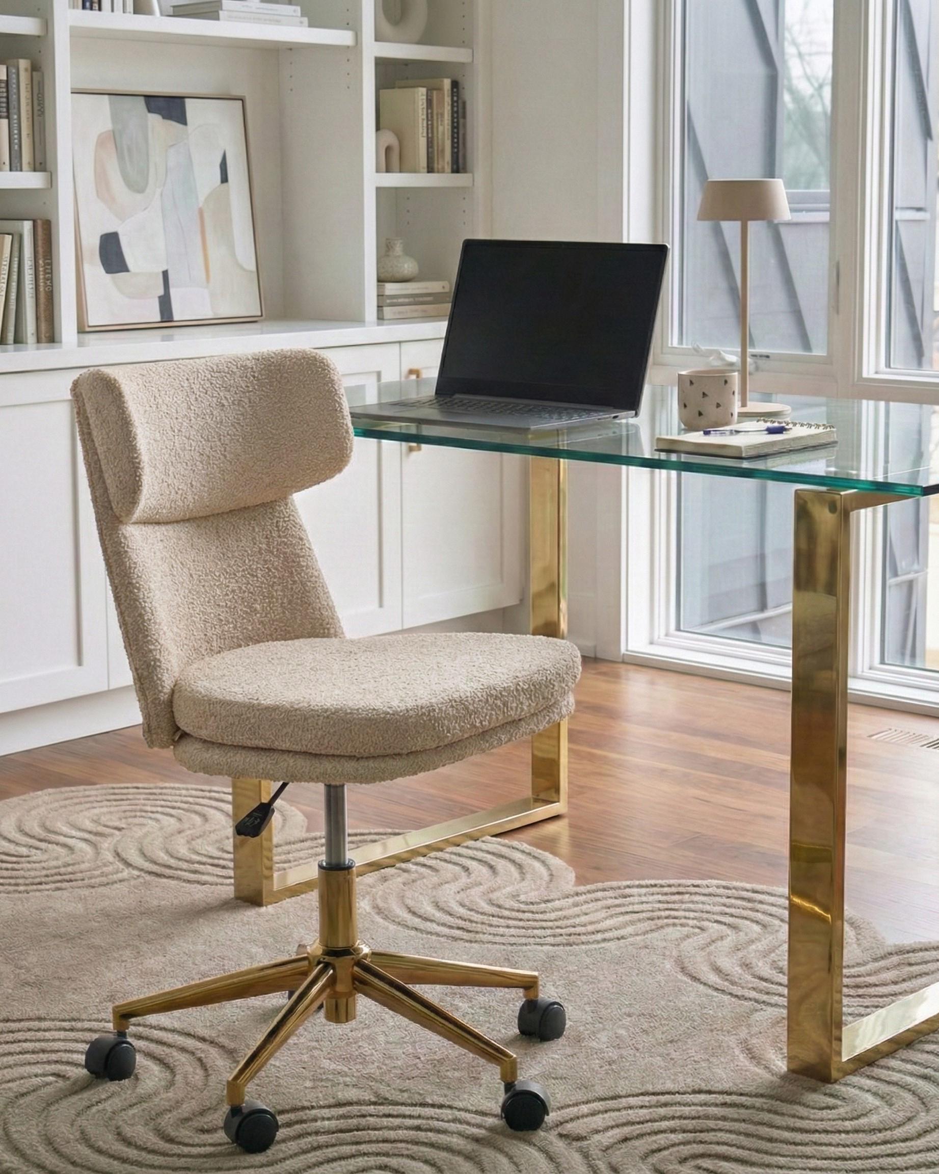 Bureaustoel GRANBY Bouclé Lichtbeige