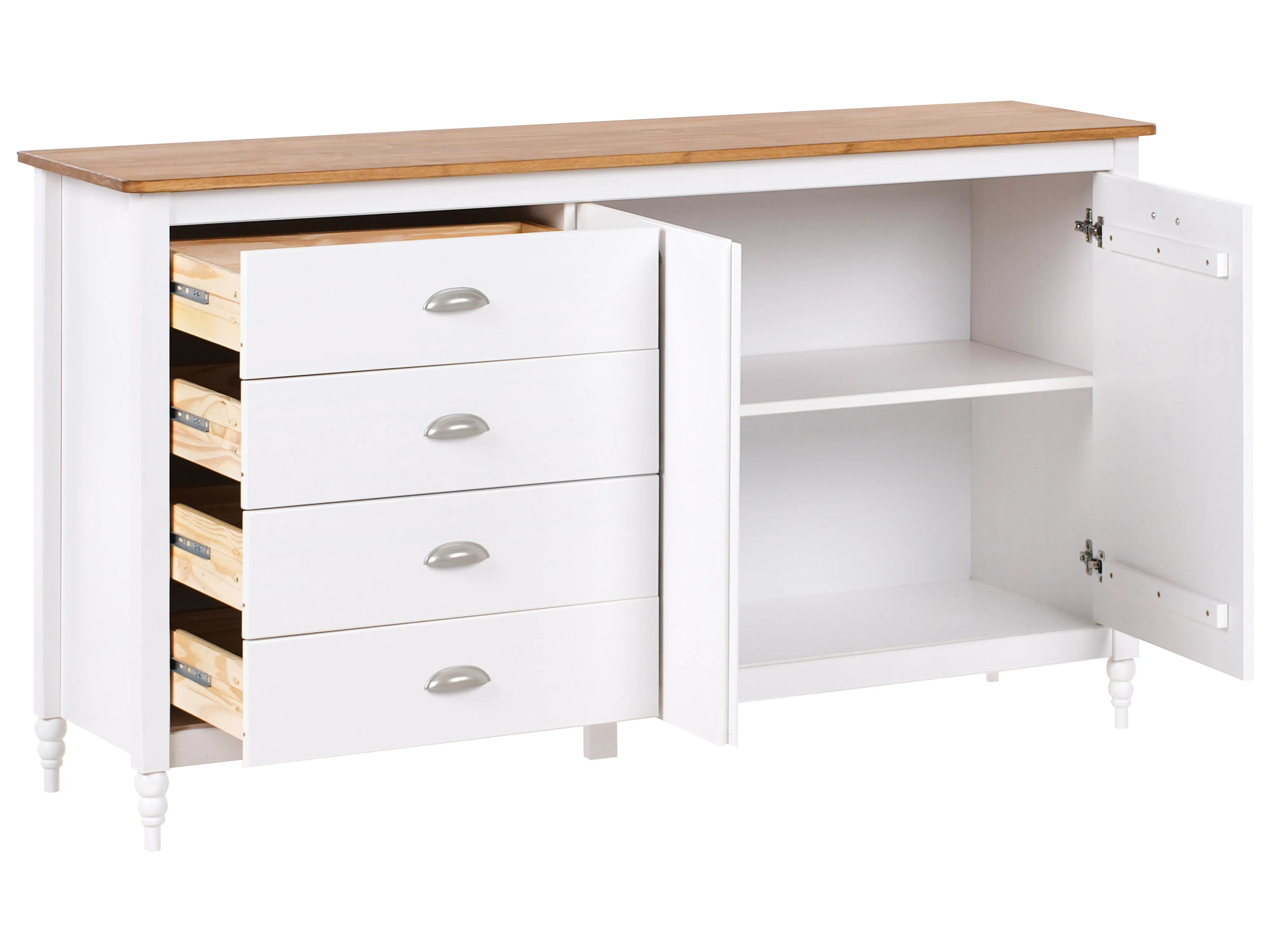 Dressoir met 2 deuren SHILLINGTON Dennenhout Wit