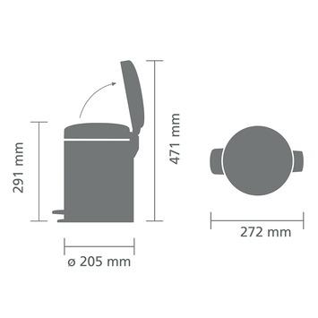 Brabantia NewIcon Prullenbak - 5 l - Matt Steel