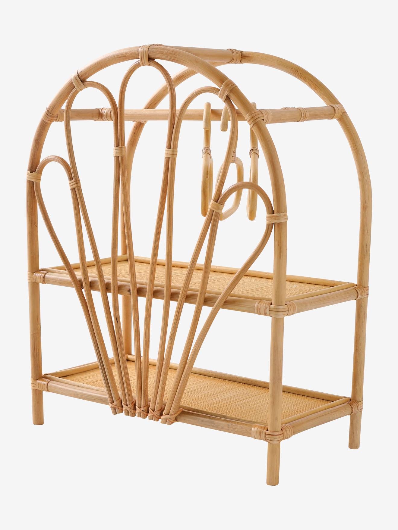 Guarda-roupa de boneca em rattan bege