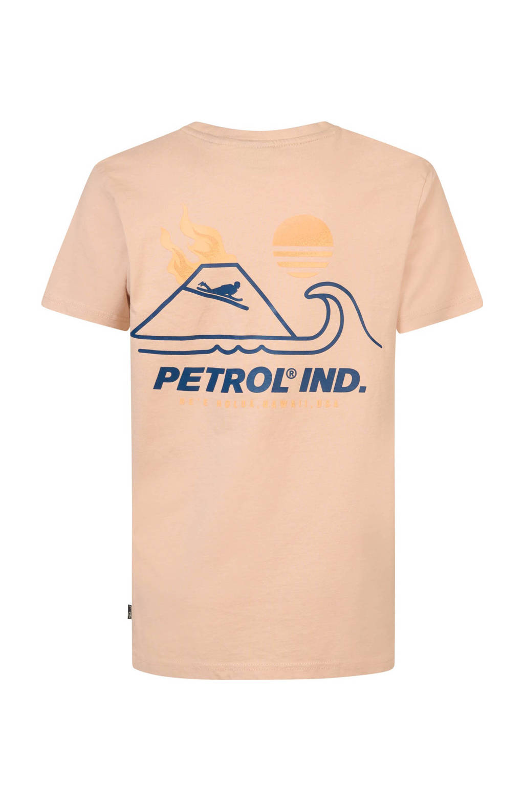 Petrol Industries T-shirt met backprint zachtoranje