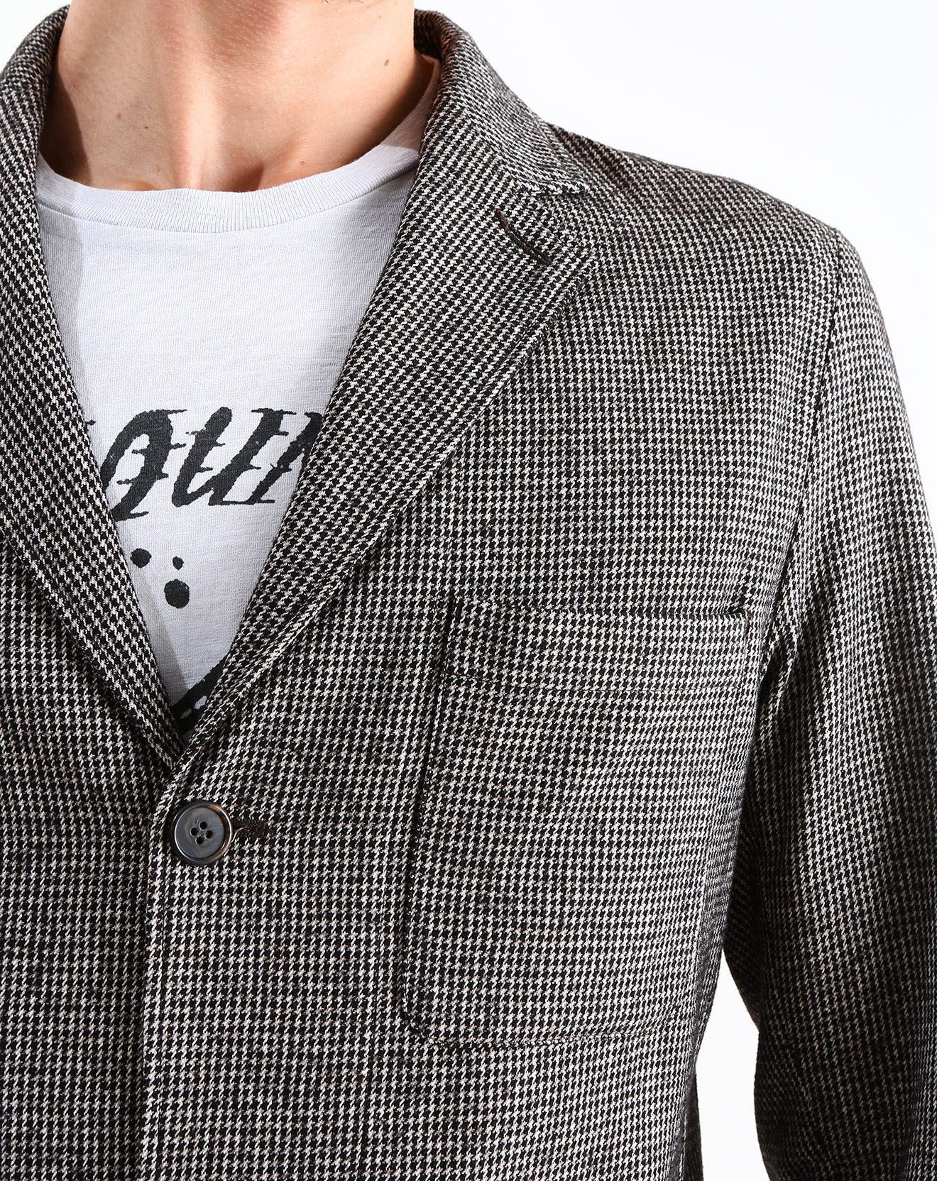 Hartford Veste en Laine & Coton Job Quadrillée taupe/noir