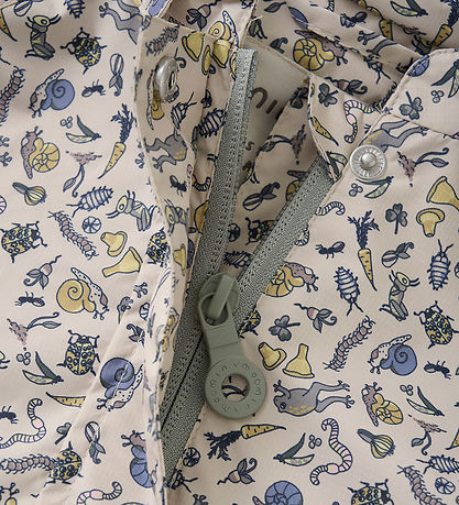 Minymo Regenjacke - PE - Timber Wolf m. Print