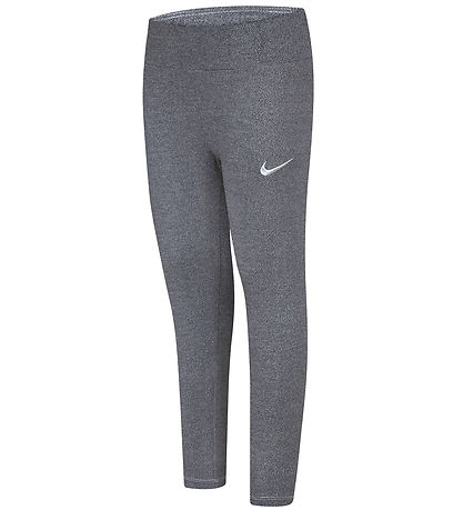 Nike Leggings - Glanz - Schwarz/Silber