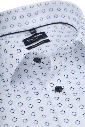 Olymp Luxor Overhemd Extra Lange Mouwen Print Wit 127479-00 kopen