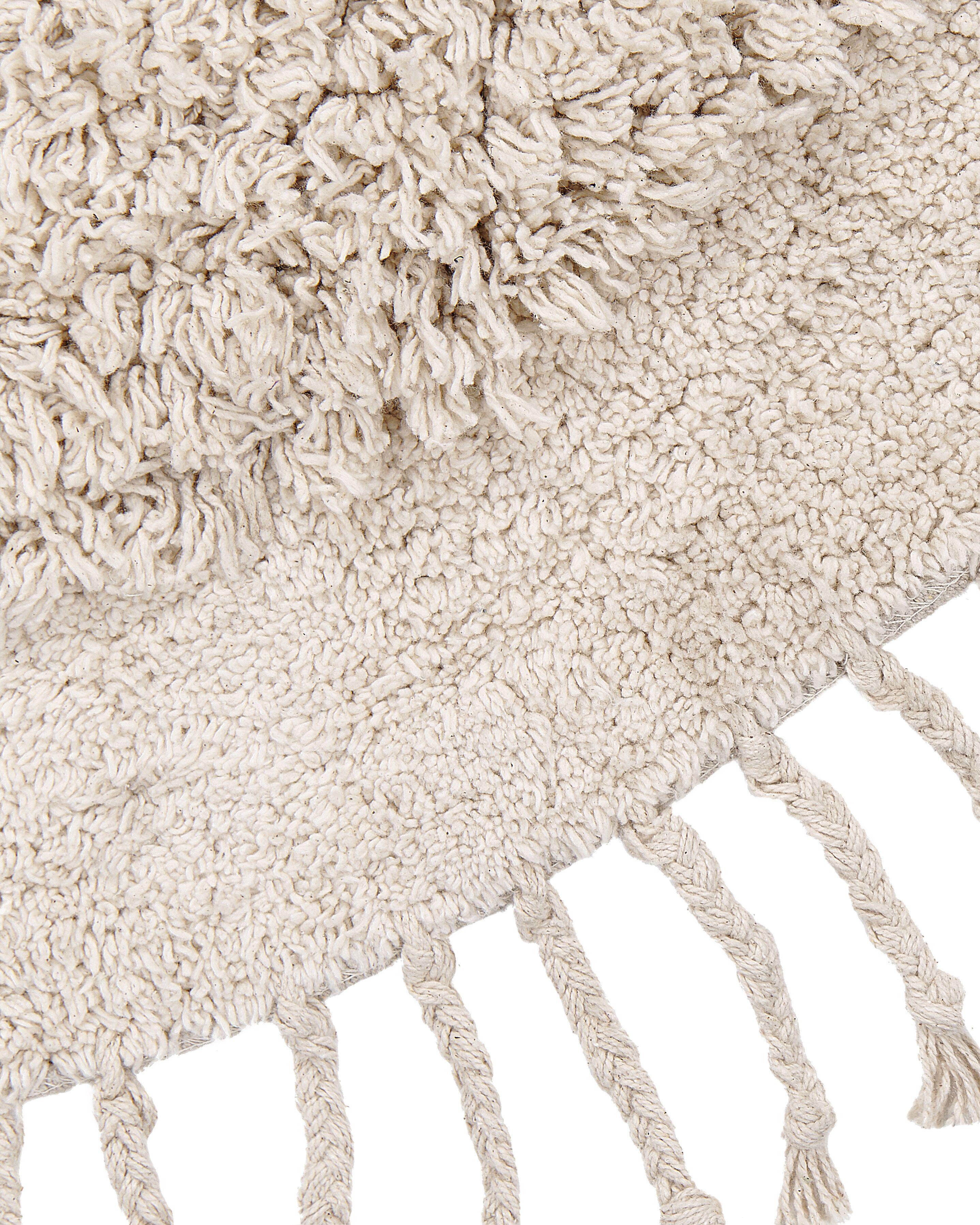 Vloerkleed BITLIS Lichtbeige ø 140 cm Katoen