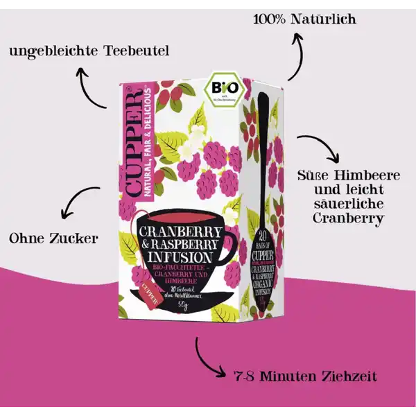 Bio Früchtetee Cranberry & Raspberry Infusion