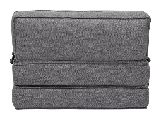 Chauffeuse 1 place convertible en tissu gris KATY