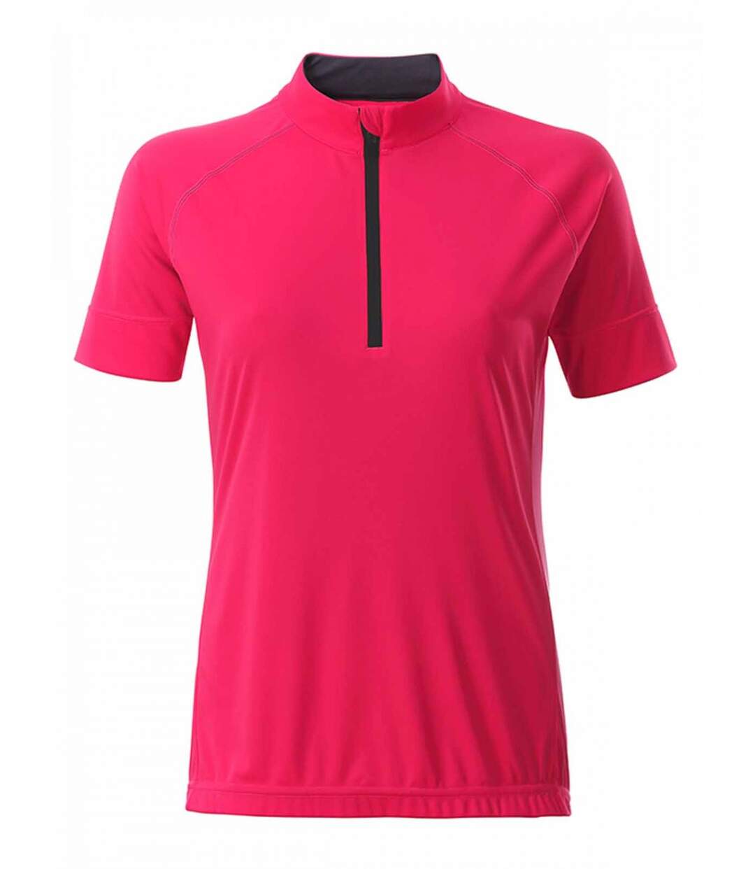 maillot cycliste demi zip - FEMME - JN513 - rose vif