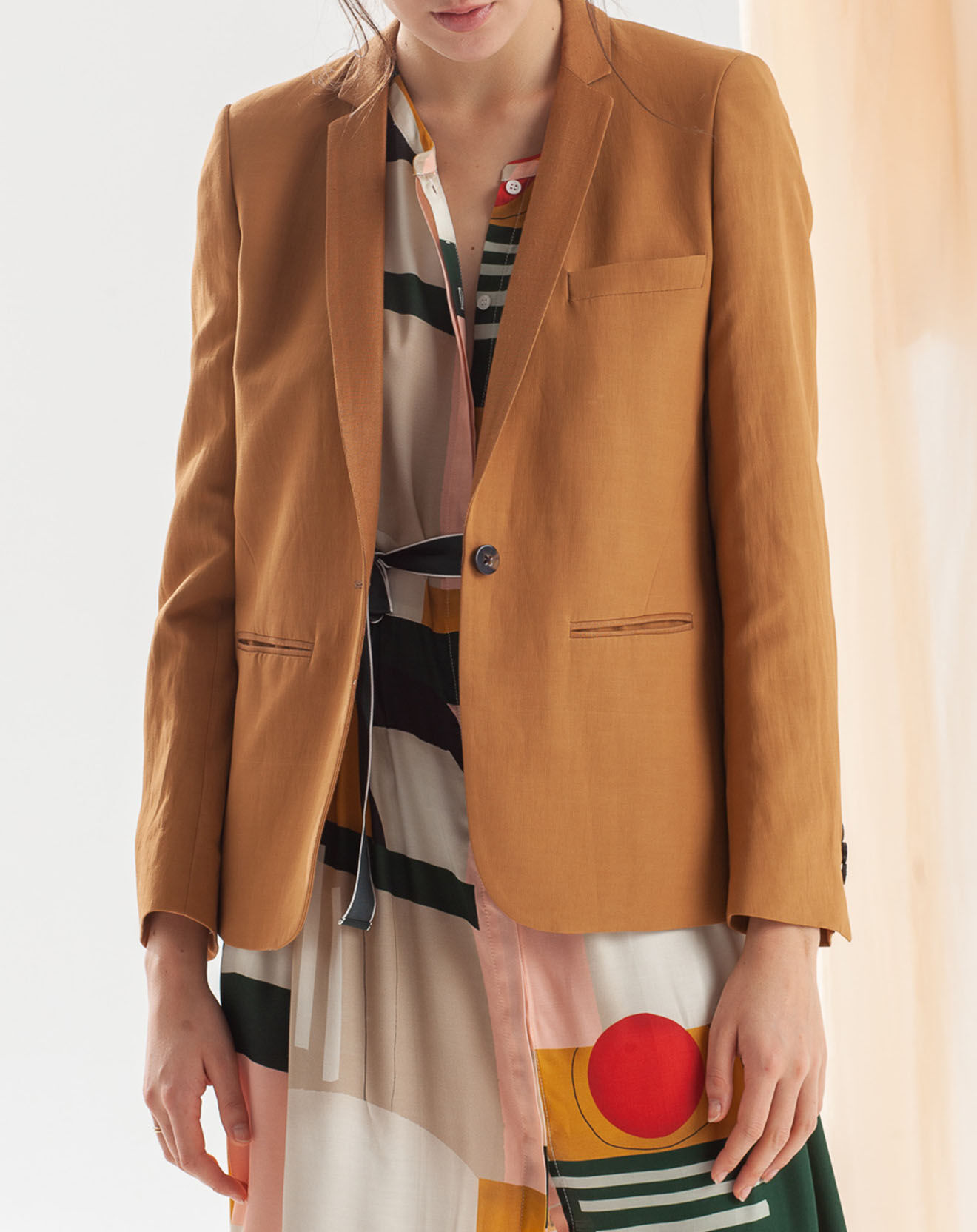 Chloé Stora Veste blazer en Lin mélangé Vana camel