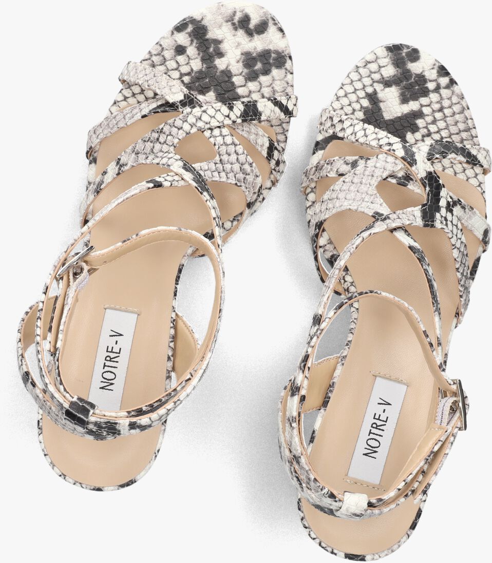 beige notre-v sandalen met hak 42527