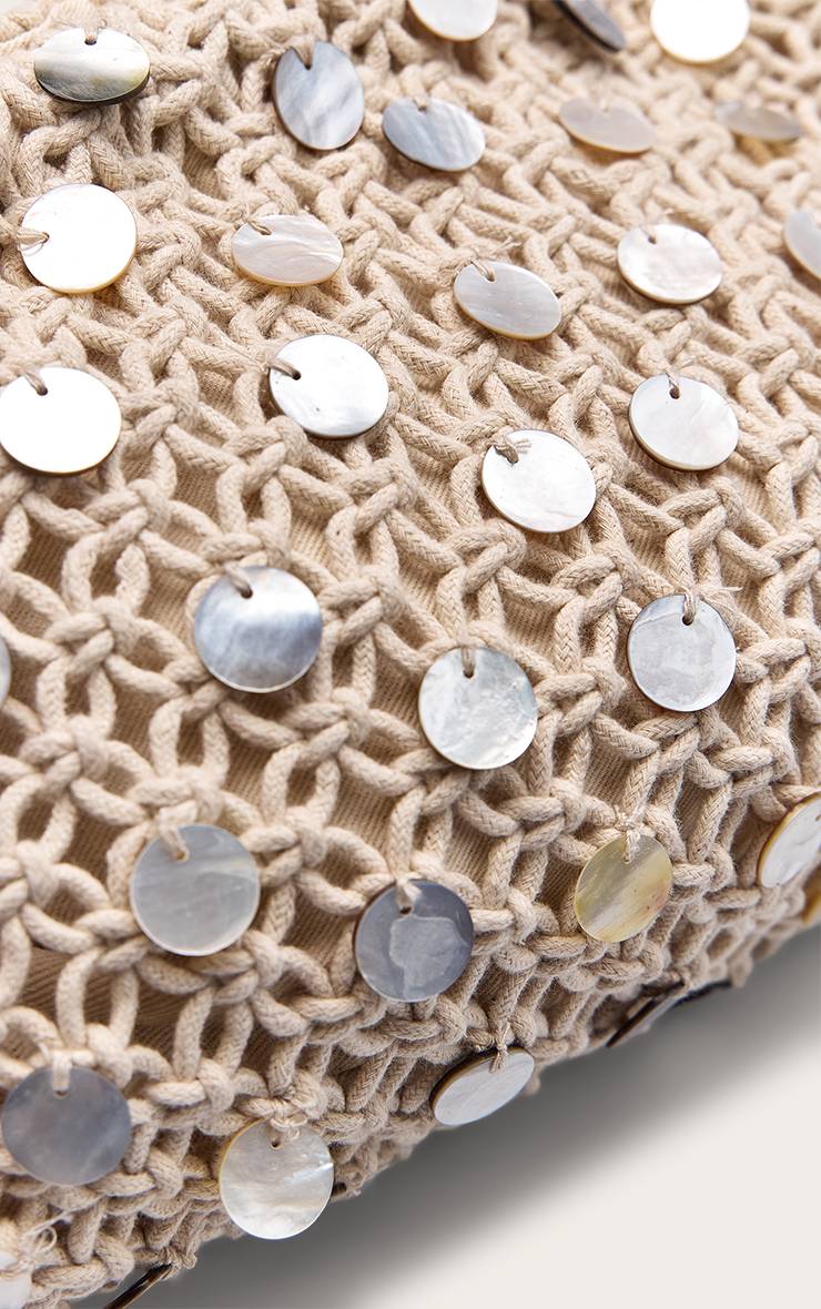 Crème Sac Pochette Coquillage Au Crochet